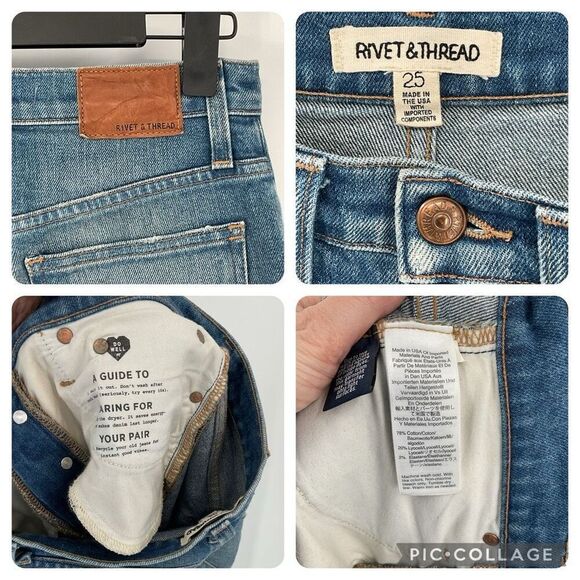 Rivet & Thread Relaxed Bootcut Jeans Cropped Stretch Medium Wash K8001 Women 25 - Picture 11 of 11